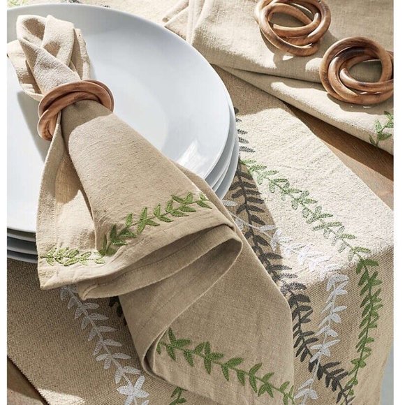 Wood Interlocked 3 Ring Napkin Ring Holder - Set of 3 - Picture 6 of 7